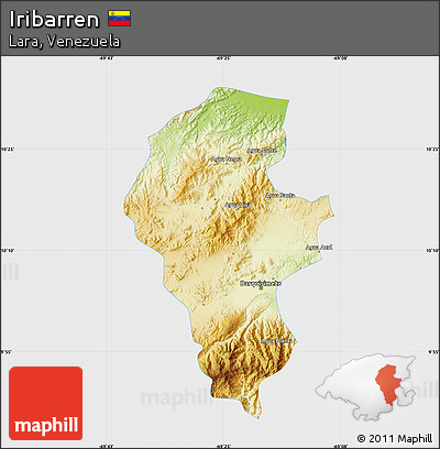 Physical Map of Iribarren, single color outside