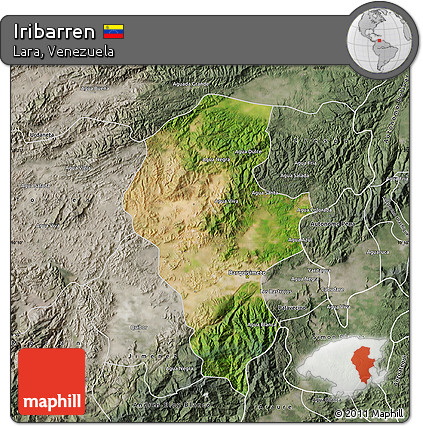 Satellite Map of Iribarren, semi-desaturated
