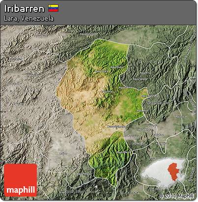 Satellite Map of Iribarren, semi-desaturated