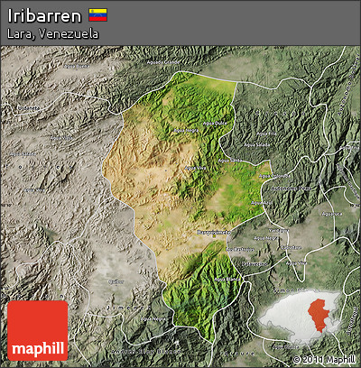 Satellite Map of Iribarren, semi-desaturated