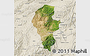 Satellite Map of Iribarren, shaded relief outside