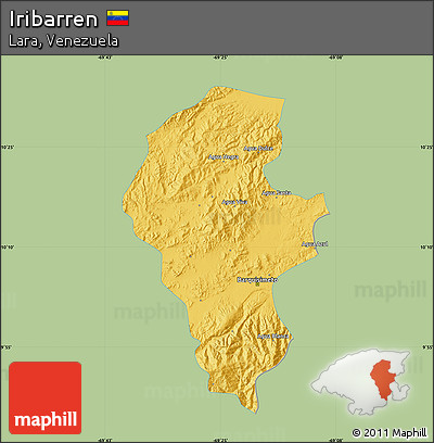 Savanna Style Map of Iribarren, single color outside