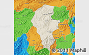 Shaded Relief Map of Iribarren, political outside