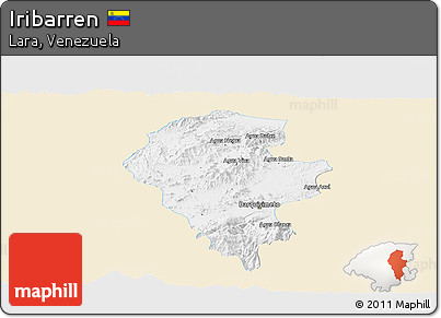 Classic Style Panoramic Map of Iribarren, single color outside