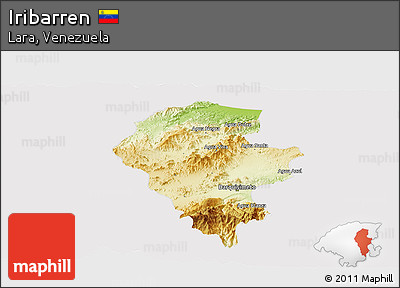 Physical Panoramic Map of Iribarren, cropped outside