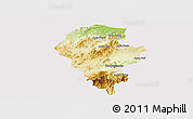 Physical Panoramic Map of Iribarren, cropped outside