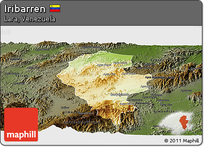 Physical Panoramic Map of Iribarren, darken
