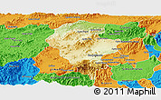 Physical Panoramic Map of Iribarren, political outside