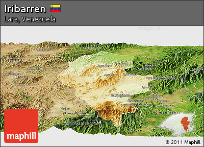 Physical Panoramic Map of Iribarren, satellite outside