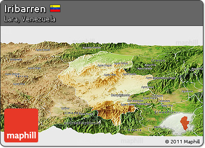 Physical Panoramic Map of Iribarren, satellite outside
