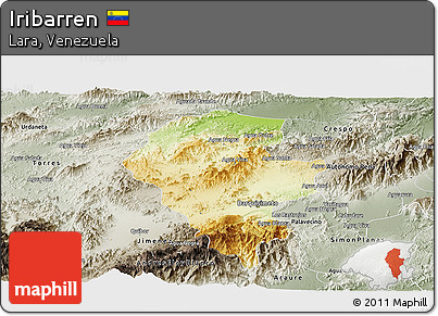 Physical Panoramic Map of Iribarren, semi-desaturated