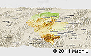Physical Panoramic Map of Iribarren, shaded relief outside
