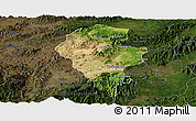 Satellite Panoramic Map of Iribarren, darken