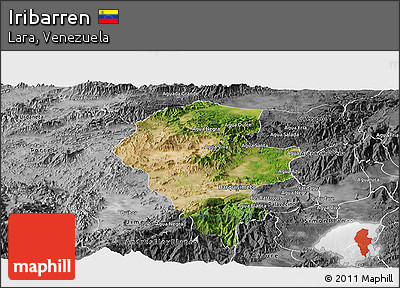 Satellite Panoramic Map of Iribarren, desaturated
