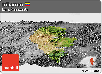 Satellite Panoramic Map of Iribarren, desaturated