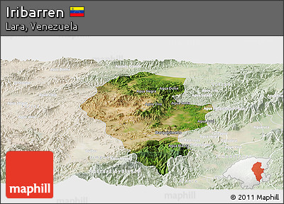 Satellite Panoramic Map of Iribarren, lighten