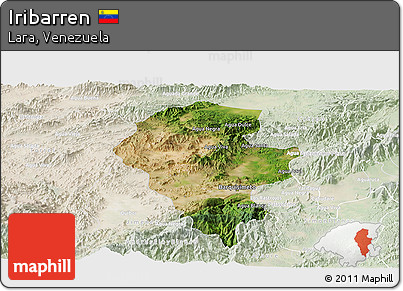 Satellite Panoramic Map of Iribarren, lighten