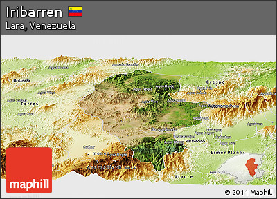 Satellite Panoramic Map of Iribarren, physical outside