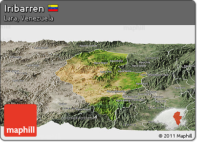 Satellite Panoramic Map of Iribarren, semi-desaturated