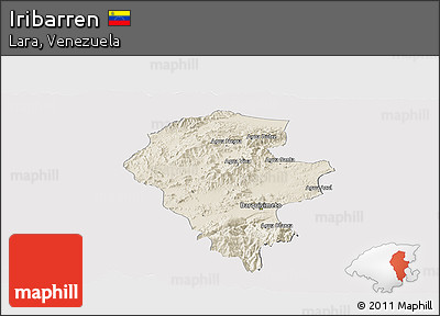 Shaded Relief Panoramic Map of Iribarren, cropped outside