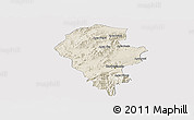 Shaded Relief Panoramic Map of Iribarren, cropped outside