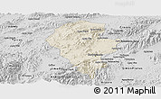 Shaded Relief Panoramic Map of Iribarren, desaturated