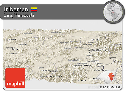 Shaded Relief Panoramic Map of Iribarren