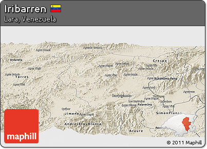 Shaded Relief Panoramic Map of Iribarren