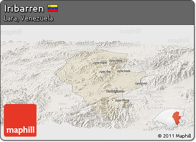 Shaded Relief Panoramic Map of Iribarren, lighten