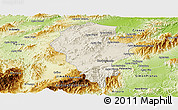 Shaded Relief Panoramic Map of Iribarren, physical outside