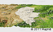 Shaded Relief Panoramic Map of Iribarren, satellite outside