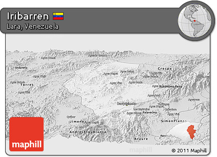 Silver Style Panoramic Map of Iribarren