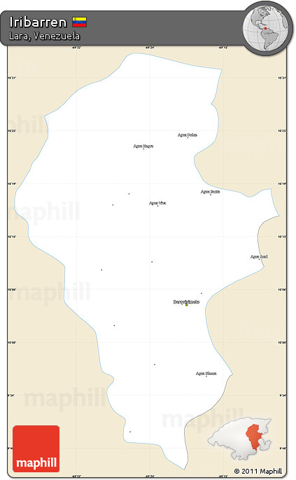 Classic Style Simple Map of Iribarren, single color outside