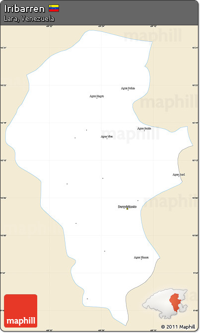 Classic Style Simple Map of Iribarren, single color outside