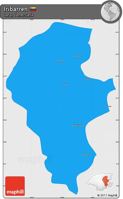 Political Simple Map of Iribarren, single color outside