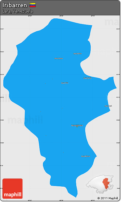 Political Simple Map of Iribarren, single color outside
