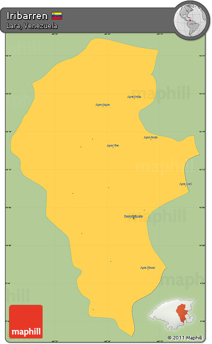 Savanna Style Simple Map of Iribarren, single color outside