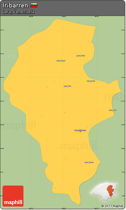 Savanna Style Simple Map of Iribarren, single color outside