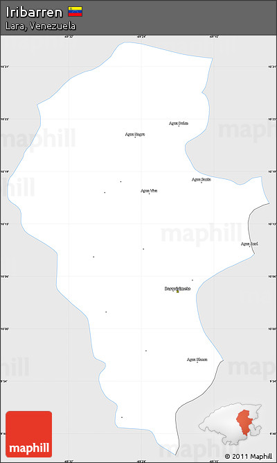 Silver Style Simple Map of Iribarren, single color outside