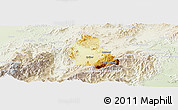Physical Panoramic Map of Jimenez, lighten