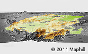 Physical Panoramic Map of Lara, darken, desaturated