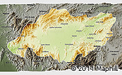 Physical 3D Map of Torres, darken, semi-desaturated