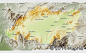 Physical 3D Map of Torres, semi-desaturated