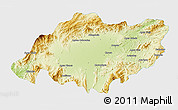 Physical 3D Map of Torres, single color outside