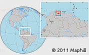 Gray Location Map of Torres, within the entire country