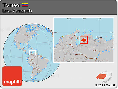 Gray Location Map of Torres