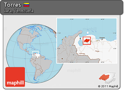 Gray Location Map of Torres, highlighted country