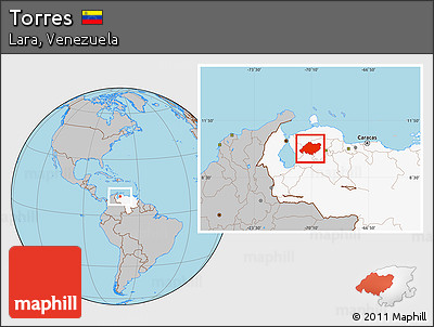 Gray Location Map of Torres, highlighted country