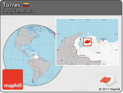 Gray Location Map of Torres, highlighted country
