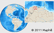 Shaded Relief Location Map of Torres, within the entire country
